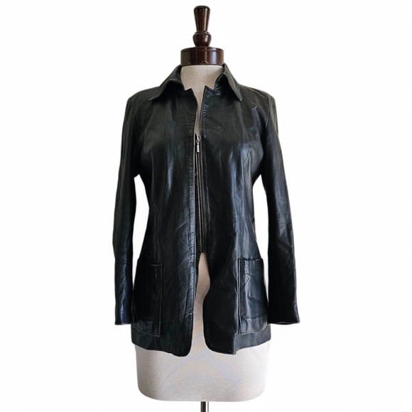 MDL Vintage Italian Leather Jacket – Women’s Size 42 (Fits Like Medium) – Black - Picture 3 of 9